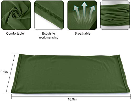 BKPK 2 Pack Braga Cuello Calentador Pañuelos Multifuncional Máscara Bufanda Bandana Elastica Suave para Ciclismo Motocicleta Senderismo Camping, Hombre Mujer (Negro+Verde Musgo)