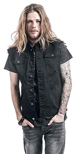 Black Premium by EMP Life Of An Easy Rider Hombre Chaleco Negro S, 100% algodón, Regular