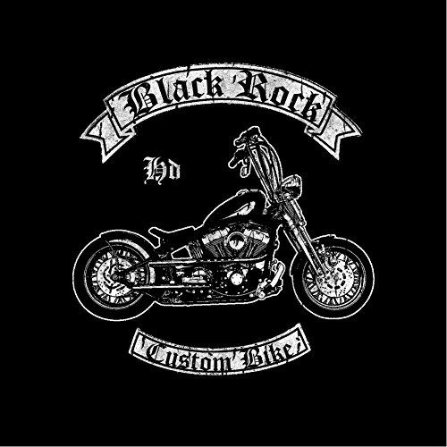 Black Rock Moto - Camisetas Moteras graciosas para Mujer Negras L
