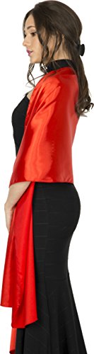 BlackButterfly Satén Chal Mantón Pañuelo De Cachemir Boda Dama De Honor (Rojo)