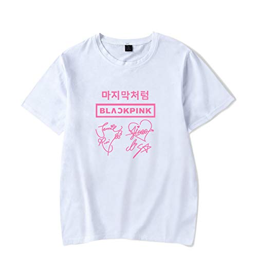 Blackpink Camisetas de Manga Corta Nombre Impreso Tops Unisex Verano Camisetas Lisa Jennie Jisoo Rose (2,S)
