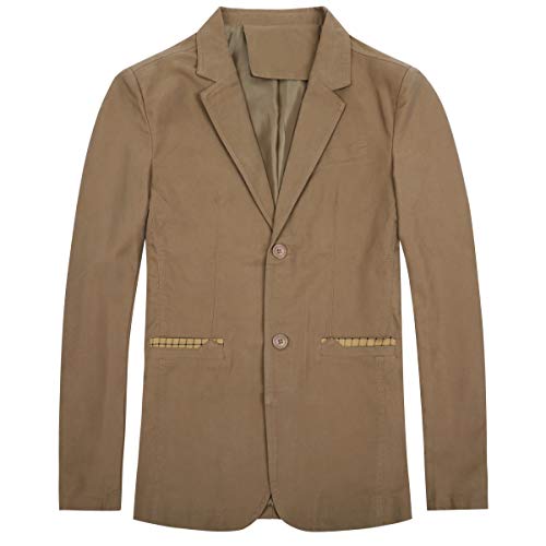 Blazer Casual para Hombre Chaquetas de Traje Slim fit Chaqueta de algodón sólido de un Solo Pecho Abrigo Chaqueta de Dos Botones Casual Blazer