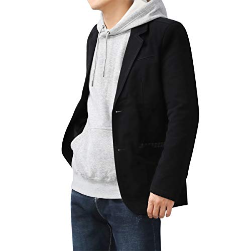 Blazer Casual para Hombre Chaquetas de Traje Slim fit Chaqueta de algodón sólido de un Solo Pecho Abrigo Chaqueta de Dos Botones Casual Blazer