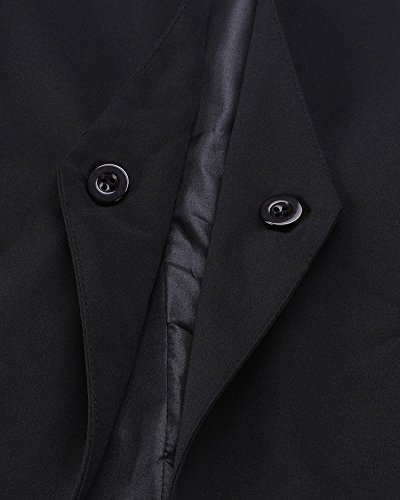 Blazer Chic Mujer Manga Larga Fiesta Splice Lentejuela Negocio Abrigo Chaqueta Americana Blazers Coat Moda Negro