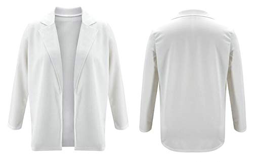 Blazer Mujer Elegante Manga Larga Chaqueta De Traje Abrigo Color Sólido Slim Fit Oeste Cardigan Chaquetas (Beige,S)