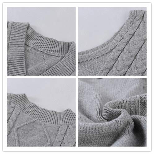 BLENCOT Chaleco sin Mangas Mujer Suéter sin Mangas Mujer Suéter de Mujer Jersey sin Mangas Mujer Chaleco Punto Mujer Corto Jerséis para Mujer Gris Largo Camisetas sin Mangas Mujer Gris XL