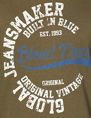 BLEND 20708627 Camiseta de Manga Larga, Verde (Olive Night Green 77233), S para Hombre