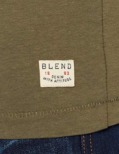 BLEND 20708627 Camiseta de Manga Larga, Verde (Olive Night Green 77233), S para Hombre