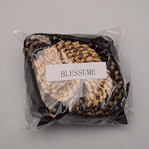 BLESSUME Mujer Retro Cosplay Cuello Collar Malla Cuello Fallar Volante fruncido Fiesta Collar (Dorado & Negro)