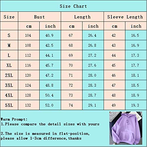 Blivener Sudadera con capucha para mujer, casual, rosa, estampado, manga larga, con bolsillos Blanco S