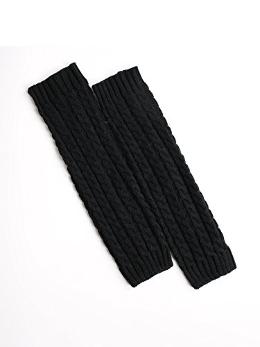 Blulu Calentadores de Pierna de Punto de Mujeres Calcetines de Bota Puños de Punto de Rodillas con Botón y Encaje, 4 Pares