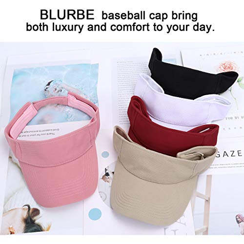 BLURBE Unisex Visera- Visor Gorras, 1/2 Gorra Deportiva Protección UV Viseras Sombreros para el Sol de Deportes al Aire Libre Golf Tenis Correr para Correr (BlancoA)