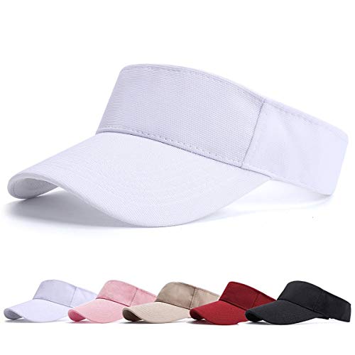 BLURBE Unisex Visera- Visor Gorras, 1/2 Gorra Deportiva Protección UV Viseras Sombreros para el Sol de Deportes al Aire Libre Golf Tenis Correr para Correr (BlancoA)