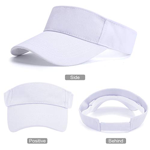 BLURBE Unisex Visera- Visor Gorras, 1/2 Gorra Deportiva Protección UV Viseras Sombreros para el Sol de Deportes al Aire Libre Golf Tenis Correr para Correr (BlancoA)