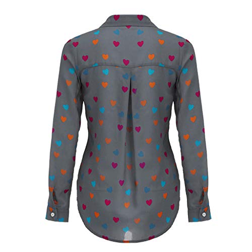 Blusa de Mujer,Verano Corazón Impresión Blusa Elegante Color sólido Manga Corta Blusa Camisa de Oficina Cuello en v Camiseta Tops Casual Fiesta T-Shirt Original tee vpass