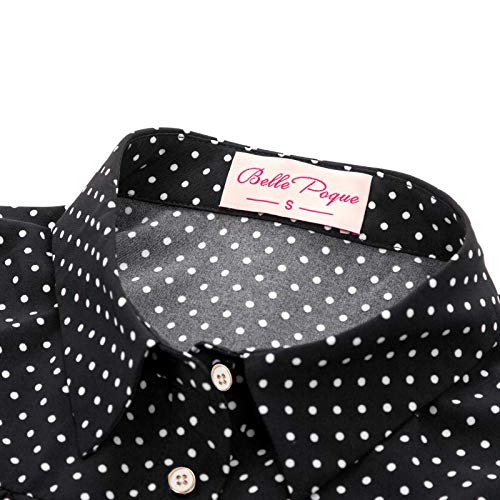 Blusa Negro Mujer Blusa y Camisa Mujer Elegante Manga Corta para Trabajo Oficina Dama BP0870-4 XXL