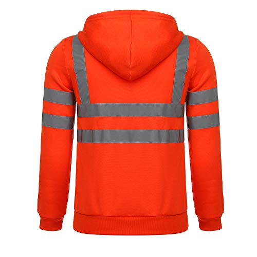 Blusa Tops Trabajo En La Carretera Alto Visibilidad De Los Hombres Pull-Over Manga Larga con Capucha Sweatshirt
