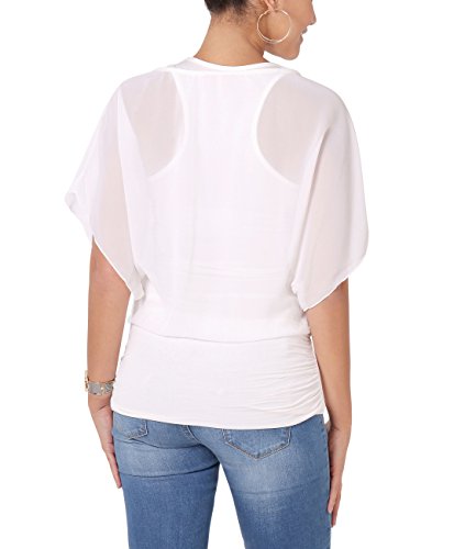 Blusas Camisas Mujer Elegante Grande Top Bonita Fiesta Transparente Juvenil Tallas Grandes Fiesta Moda, (Crema (3559), 36 EU (08 UK)), 3559-CRM-08