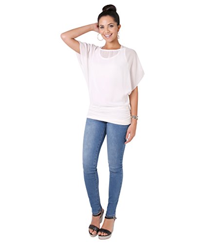 Blusas Camisas Mujer Elegante Grande Top Bonita Fiesta Transparente Juvenil Tallas Grandes Fiesta Moda, (Crema (3559), 36 EU (08 UK)), 3559-CRM-08