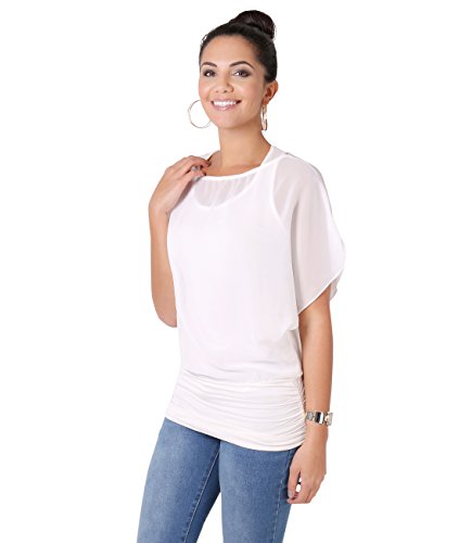 Blusas Camisas Mujer Elegante Grande Top Bonita Fiesta Transparente Juvenil Tallas Grandes Fiesta Moda, (Crema (3559), 36 EU (08 UK)), 3559-CRM-08
