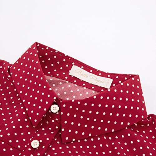 Blusas Rojo Blusa Mujer Elegante Blusa Oficina Mujer Manga Corta BP0870-3 S