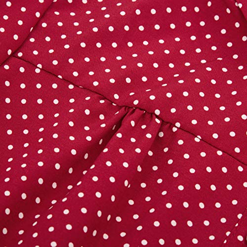 Blusas Rojo Blusa Mujer Elegante Blusa Oficina Mujer Manga Corta BP0870-3 S