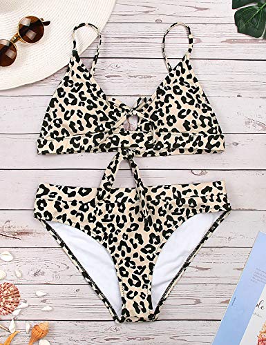 BMJL Leoparden Bikini Set Mujer Push Up Traje de baño de dos piezas Mujer Leopardo Patrón Swimwear Leopardo. L