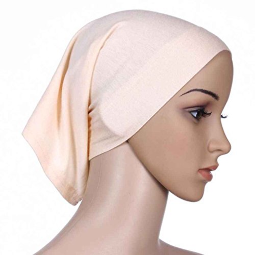 Bobury Mujeres Pañuelo Elástico Sudor Absorbente Algodón Underscarf Hijab Tube Cap