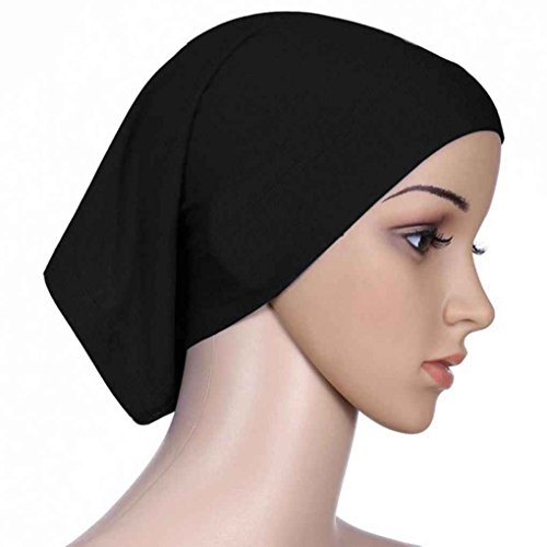 Bobury Mujeres Pañuelo Elástico Sudor Absorbente Algodón Underscarf Hijab Tube Cap