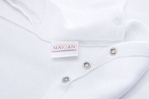 Bodies para bebé de Manga Larga Blancos - 3 Ud. - 100% algodón/Oeko-Tex Standard 100 / Unisex/Talla 50/56