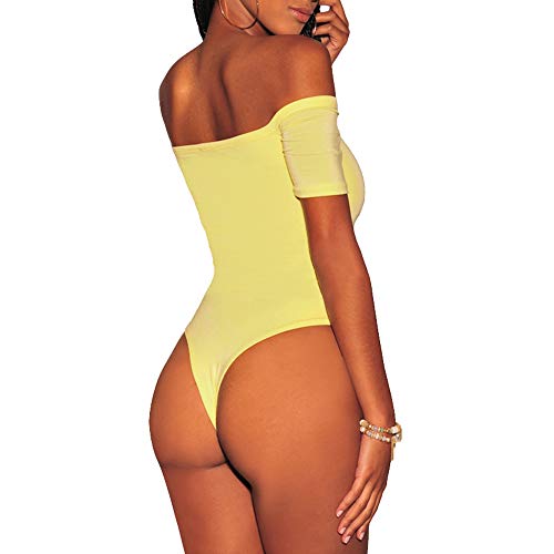 Body para Mujer sin Tirantes 100% algodón Camiseta Bodies Manga Corta Bodysuit El botón en la Parte Inferior Lencería Sexy Ropa Interior Bodycon Tops