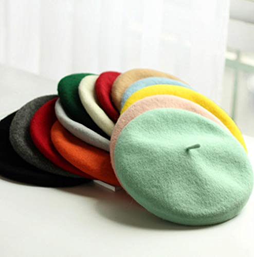 Boinas Gorro Boina Dama Otoño Invierno   Boinas Mujeres Cálidos Sombreros para Caminar Mujer Elegante Boina Francesa   Pintora Plana Gorras-Hot_Pink_Women_ (54-57Cm)