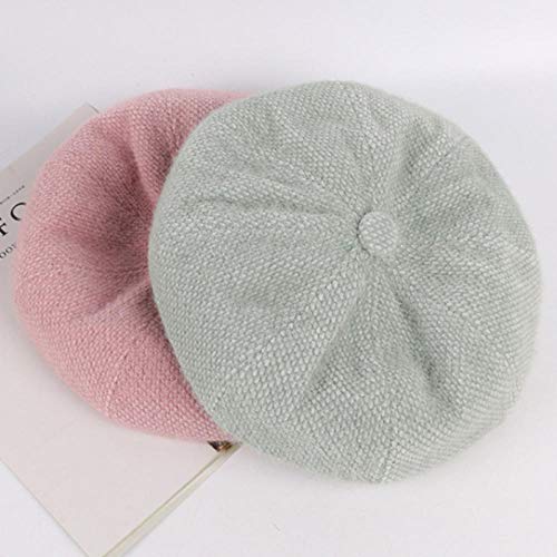 Boinas Gorro Boinas para Mujer Otoño Invierno Sombrero Mujer Boinas Damas Artista Pintor Sombrero Mujer Sólido Gorra Octogonal Boina Informal Sombrero-Negro_56-58Cm