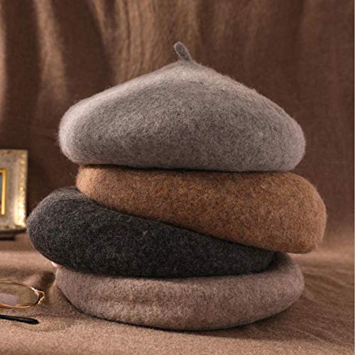 Boinas Gorro Otoño E Invierno Joker Boina Damas Retro De Lana Sombrero De Pintor Casual Sombrero De Brote Minimalista Tide-D