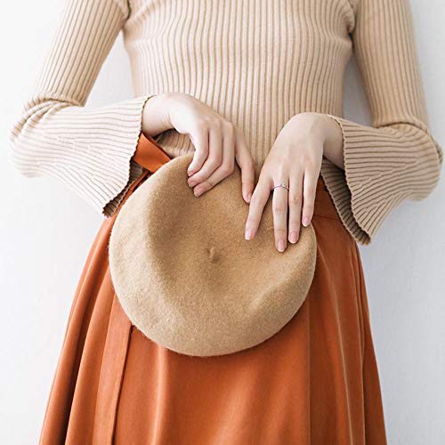 Boinas Gorro Otoño Moda Mujer Sombrero Paintter Sombrero Fiesta Retro Damas Invierno Patchwork Boina Sombrero-3_Adult