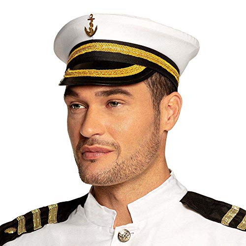 Boland – Sombrero Capitán Nicholas para adultos, Blanco/Negro/Dorado, talla única, 44367