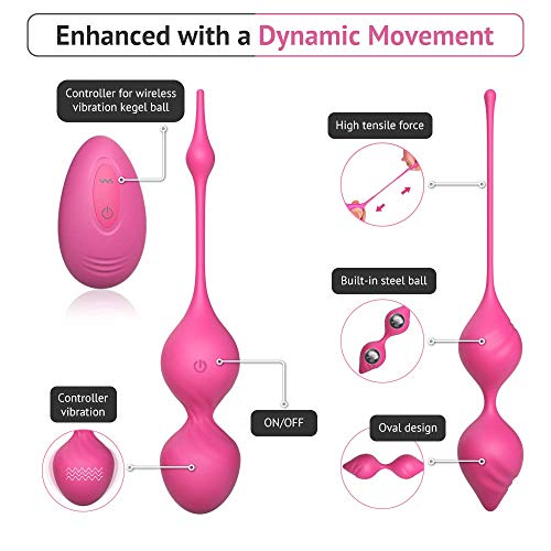 Bolas Chinas de Suelo Pelvico para Mujer Masajeador Kegel Ejercitador Kit Silicona Balls de Entrenamiento Muscular Pélvico Ejecitador Suelo Pelvico Rosa