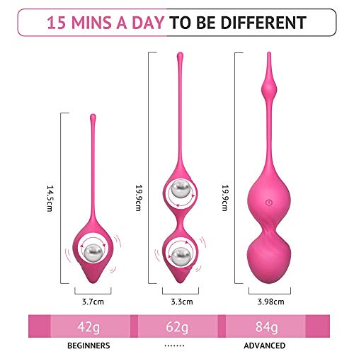 Bolas Chinas de Suelo Pelvico para Mujer Masajeador Kegel Ejercitador Kit Silicona Balls de Entrenamiento Muscular Pélvico Ejecitador Suelo Pelvico Rosa