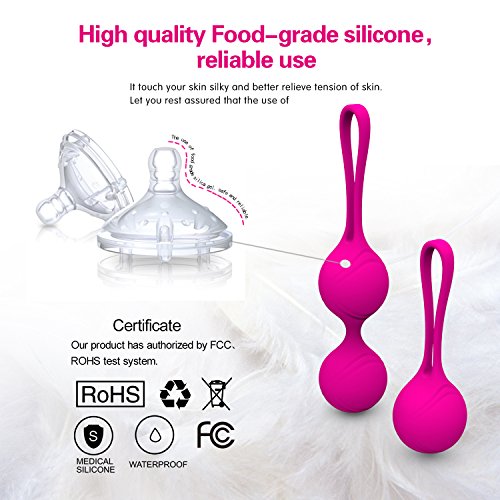 Bolas chinas por Médicos para el Control de la Vejiga y Ejercicios del Suelo Pélvico Juego de 2 Bolas Kegel Premium Silicone Vaginal y Mejorar el Control de la Vejiga y Problemas de la Incontinencia