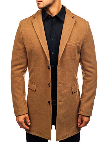 BOLF Hombre Abrigo Botonadura Sencilla J.Boyz 1047 Camello M [4D4]