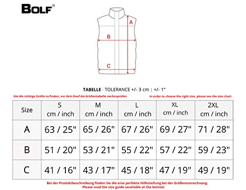 BOLF Hombre Chaleco Acolchado Cierre de Cremallera Cuello Elevado Chaqueta sin Manga Cazadora de Etretiempo Plumifero Jogging Zip Outdoor Estilo Deportivo J.Style 58M891 Azul Oscuro L [1U1]