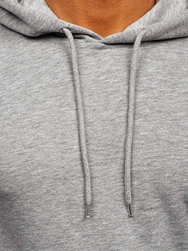 BOLF Hombre Sudadera Cerrada con Capucha Pulóver de Algodón Blusa Hoodie Jersey Estilo Deportivo 146253 Gris XL [1A1]