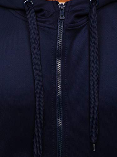 BOLF Hombre Sudadera con Capucha Cierre de Cremallera Pulóver Blusa Hoodie Jersey Estilo Deportivo J.Style JK99117 Azul Oscuro L [1A1]