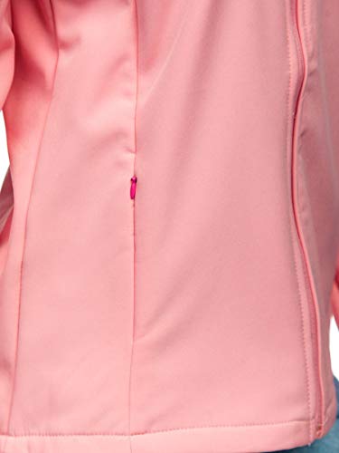 BOLF Mujer Chaqueta Softshell de Entretiempo con Capucha Cierre de Cremallera Cuello Elevado Cazadora Chaqueta de Fitness Ropa de Abrigo Outdoor Estilo Deportivo J.Style KSW6003 Rosa XL [D4D]