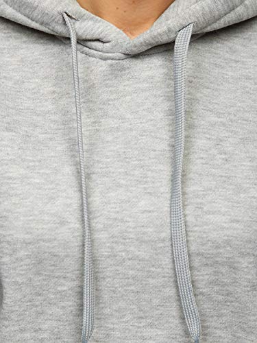 BOLF Mujer Sudadera con Capucha Cierre de Cremallera Estilo Deportivo J.Style W02 Gris S [A1A]