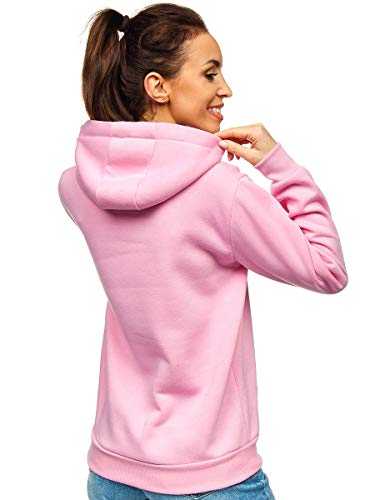 BOLF Mujer Sudadera con Capucha Cierre de Cremallera Estilo Deportivo J.Style W02 Rosa L [A1A]