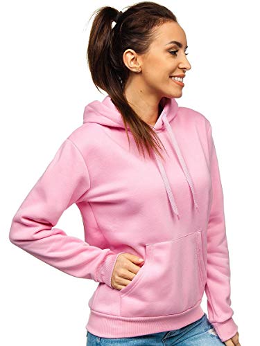 BOLF Mujer Sudadera con Capucha Cierre de Cremallera Estilo Deportivo J.Style W02 Rosa S [A1A]