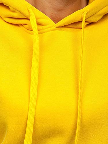 BOLF Mujer Sudadera con Capucha Cierre de Cremallera Jersey Blusa Hoodie Sudadera de Algodón Estilo Deportivo J.Style W02 Amarillo Claro L [A1A]