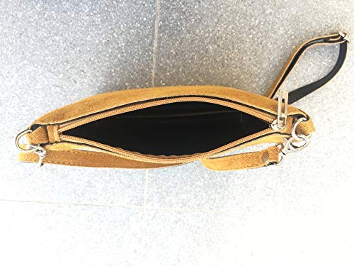 BOLSO y CINTURON fajin ante autentico MOSTAZA