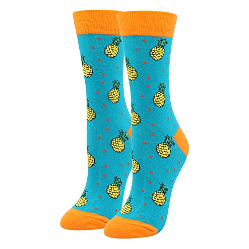 BONANGEL Calcetines Estampados de las Mujeres, Mujeres Ocasionales Calcetines Divertidos Impresos de Algodón de Pintura Famosa de Arte Calcetines, Calcetines de Colores de moda (6 Pares-Hawaii)